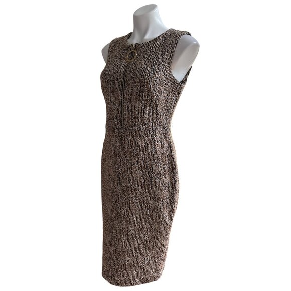 Calvin Klein NWT $134 Textured Tweed Sleeveless Sheath Dress, Women's Size 8 - Picture 7 of 10
